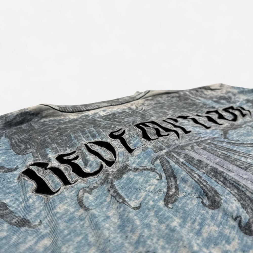 Raw State Premium Redemption Eagle Sword Cross Acid Wash Y2K T-Shirt XXL - Picture 3 of 7